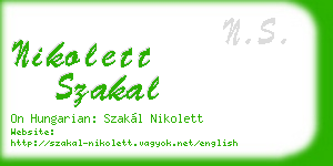 nikolett szakal business card